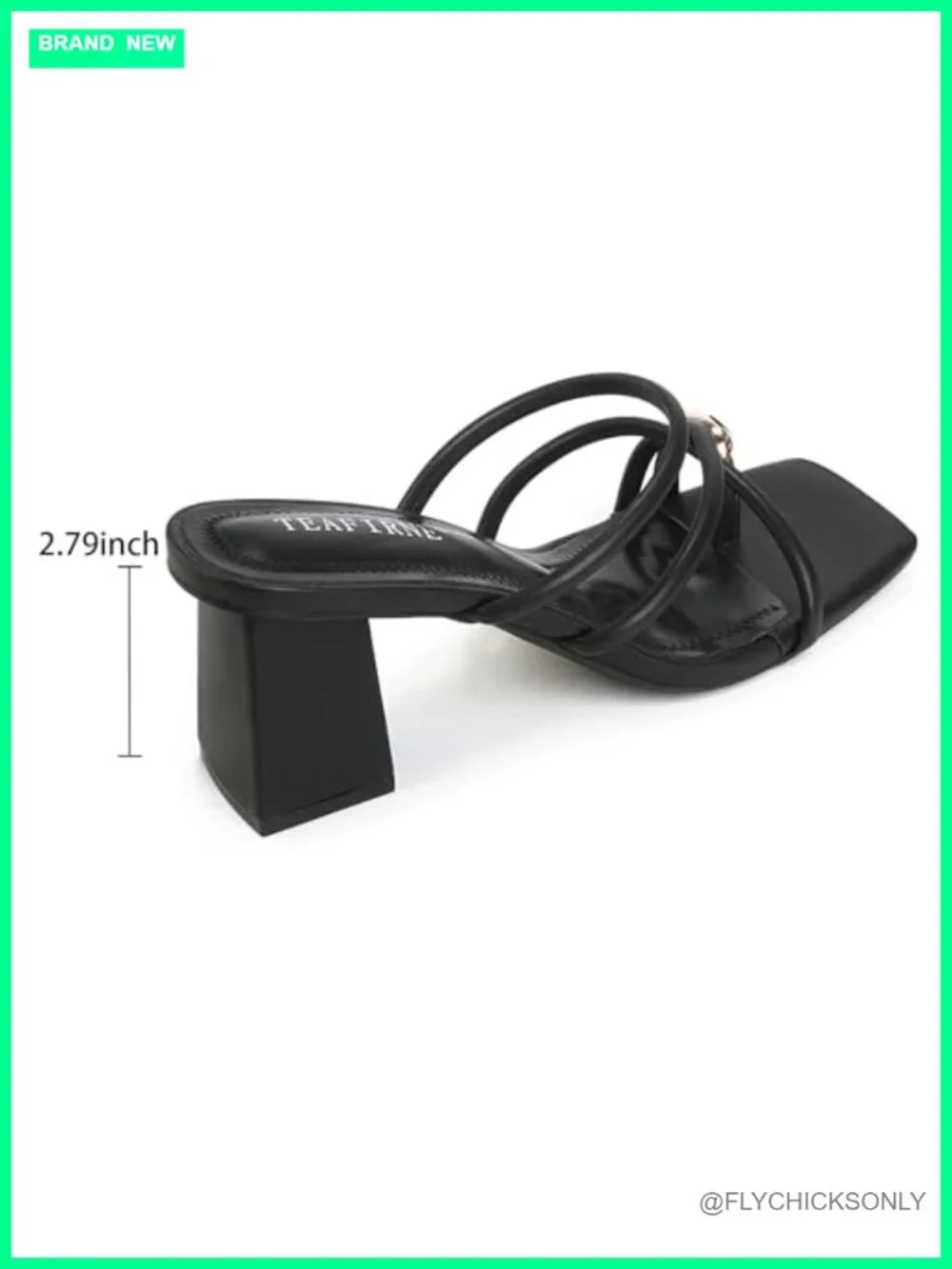 Women's Square Toe Chunky Heel Flip Flop Sandals Memory Foam